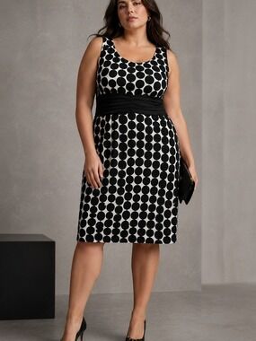 Jolibel Polka Dot Sheath Dress Retro Mod Pin Up Rockabilly 60s Vintage Chic 18